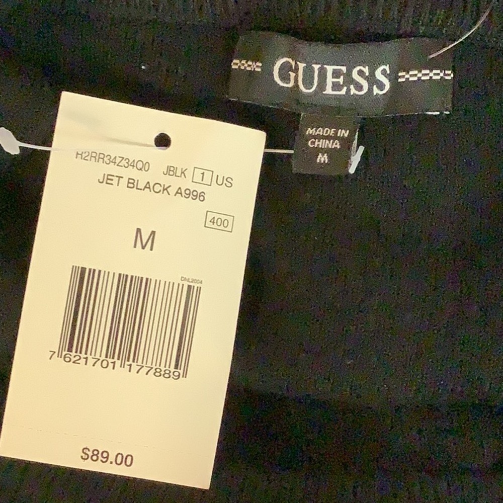 Guess Size Medium Black Oversized Sweater With White Dots Design. New With Tags - Picture 7 of 8